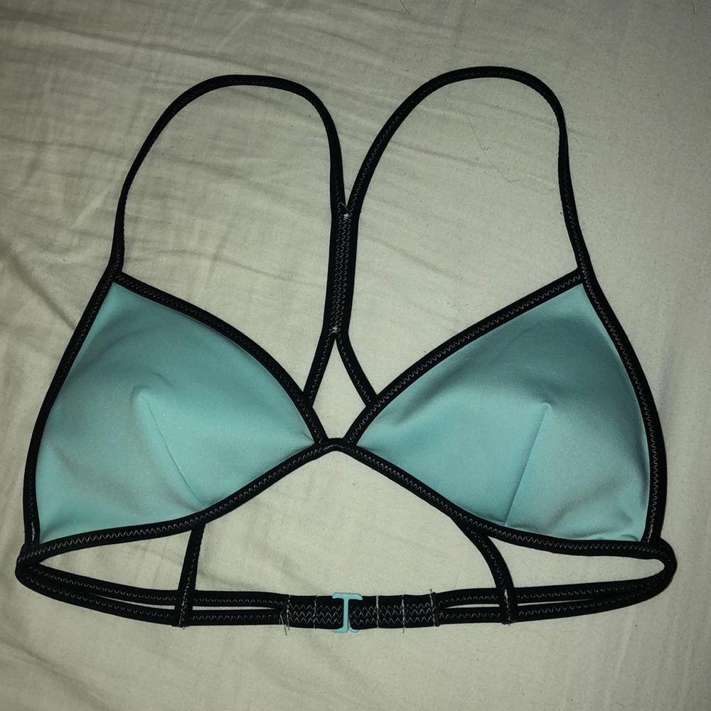 light blue triangle bikini top